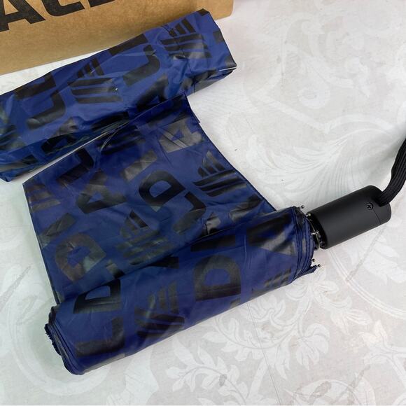 Aldi Gear Automatic Umbrella Aldi Logo Words Letters on Navy NWT - Picture 5 of 6
